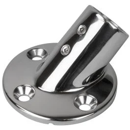 Sea-Dog Rail Base Fitting 2-3/4" Round Base 45 Degree 316 Stainless Steel - 1" Od