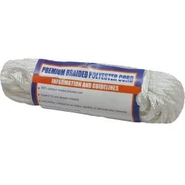 Sea-Dog Solid Braid Polyester Cord Hank - 5/32" X 50' - White