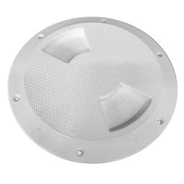 Sea-Dog Quarter-Turn Textured Deck Plate W/Internal Collar - White - 6"