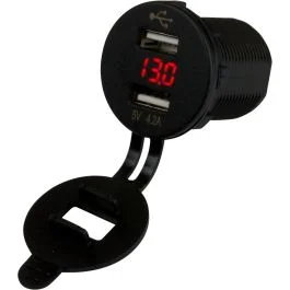 Sea-Dog Dual Usb Socket/Voltmeter W/Hidden Display