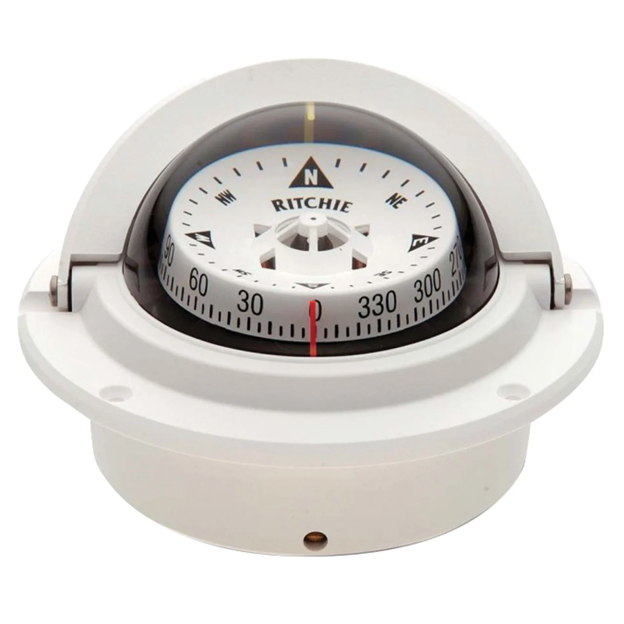 Ritchie Navigation F-83W Voyager Flush Mount Compass - CombiDial, White with White Dial - F-83W