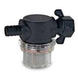 Shurflo By Pentair Swivel Nut Strainer - 1/2" Barb Inlet - Clear Bowl