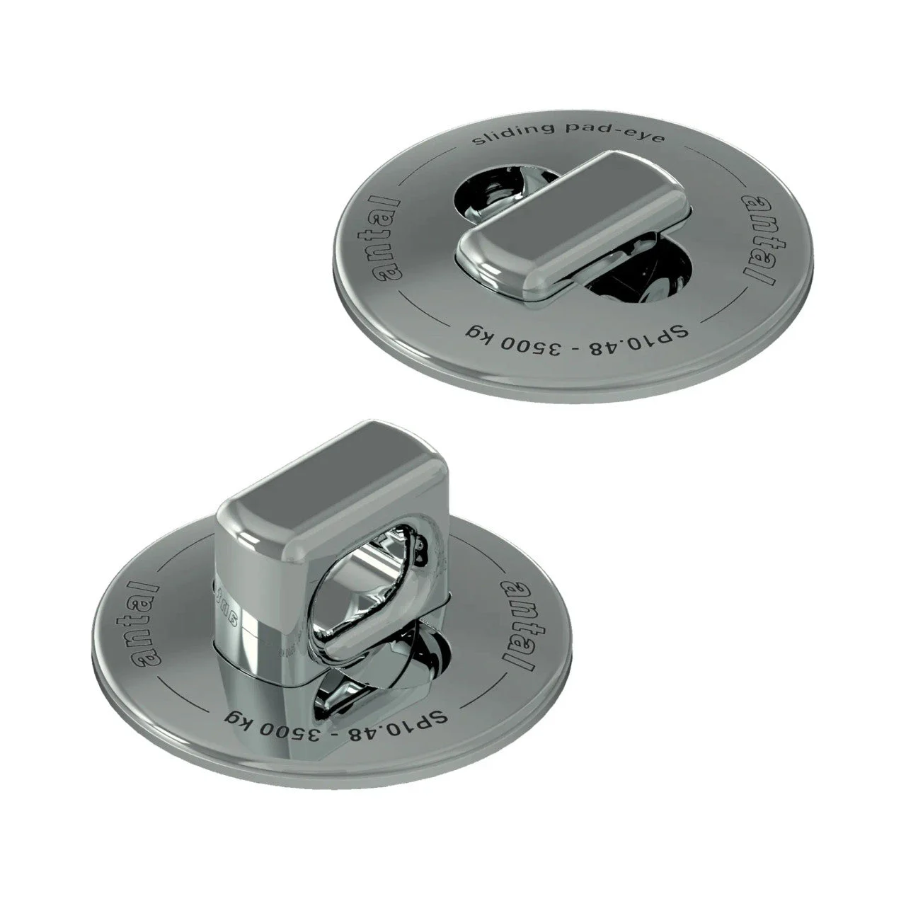 Antal Sliding Flush Deck Pad Eye Stainless Steel for 10MM Shackle