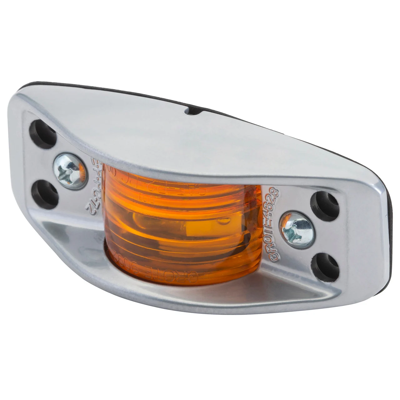 Grote 46283 Die-cast Aluminum Flat Back Clearance Marker Light - Amber (no Socket Hole Required) - 46283