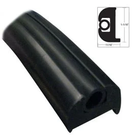 Taco Flex Vinyl Rub Rail Kit - Black W/Black Insert - 50' - 1-1/16"