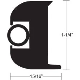 Taco Flex Vinyl Rub Rail Kit - Black W/Black Insert - 70' - 1-1/4" X 15/16"