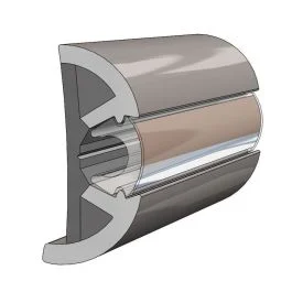 Taco Suproflex Rub Rail Kit Gray W/Gray Insert - 2"H X 29/32"W X 80'L