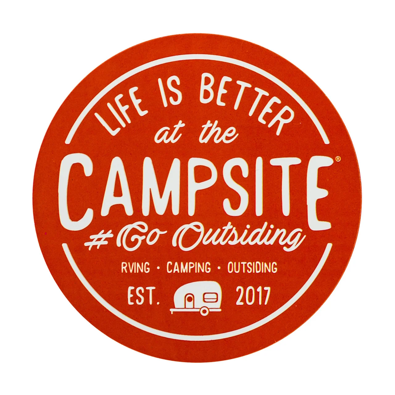 Camco 53253 "Life is Better at the Campsite" RV Decal - Red - 53253
