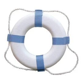 Taylor Made Decorative Ring Buoy - 25" - White/Blue - Not Uscg Approved