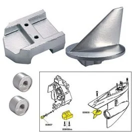 Tecnoseal Anode Kit W/Hardware - Mercury Alpha 1 Gen 1 - Magnesium