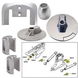 Tecnoseal Anode Kit W/Hardware - Mercury Bravo 3 2004-Present - Aluminum
