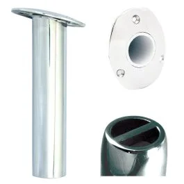 Tigress Oval Head Ss Gunnel Mount Rod Holder - 15 Degree - 9"