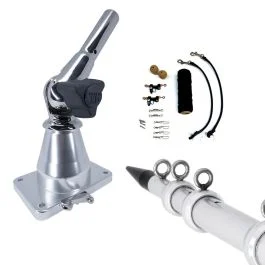 Tigress Xd Bay Series Top Mount System - 15' - Aluminum Silver Outriggers Deluxe Rigging Kit