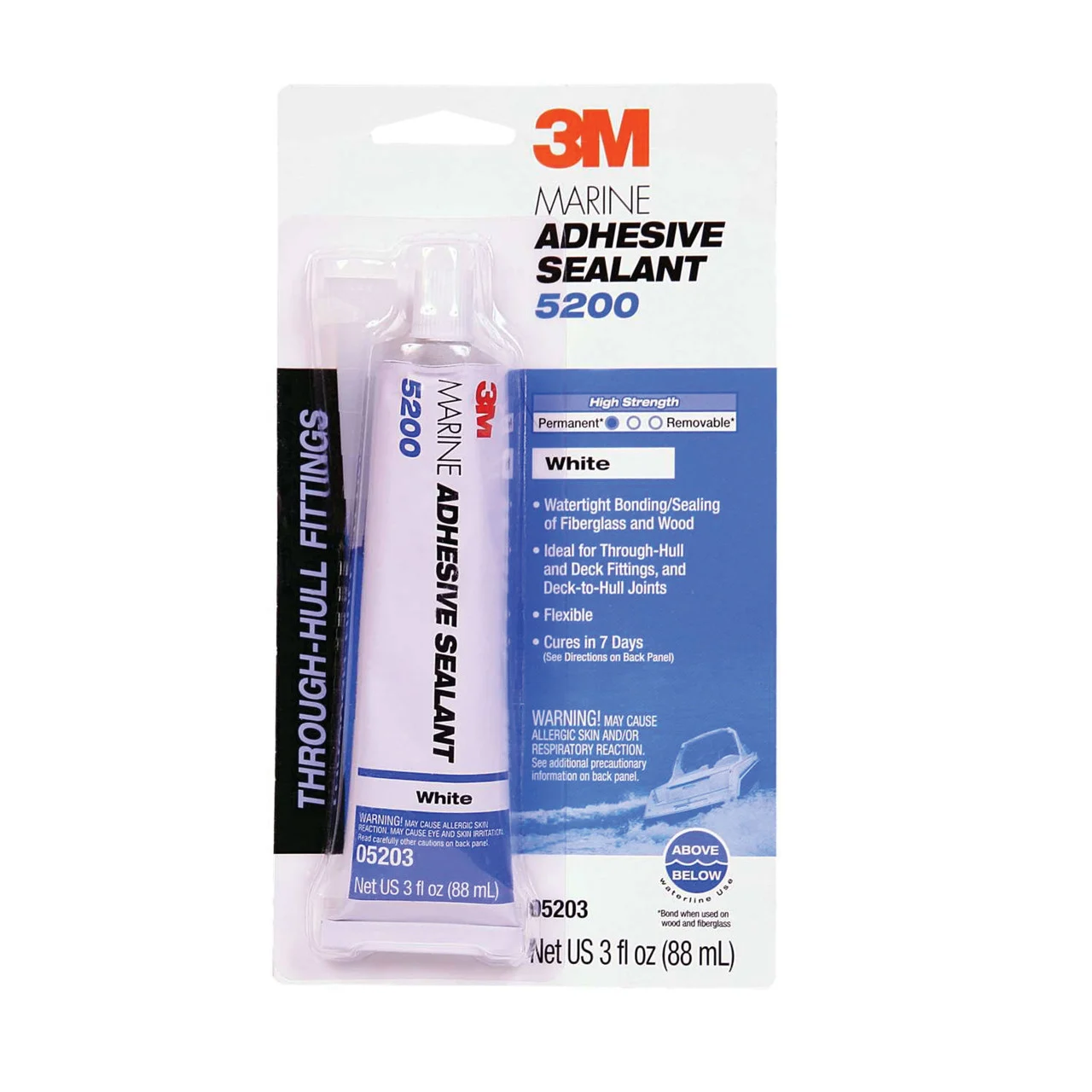3M 05203 Marine Adhesive/Sealant 5200, White / 3 oz. - 7000118401