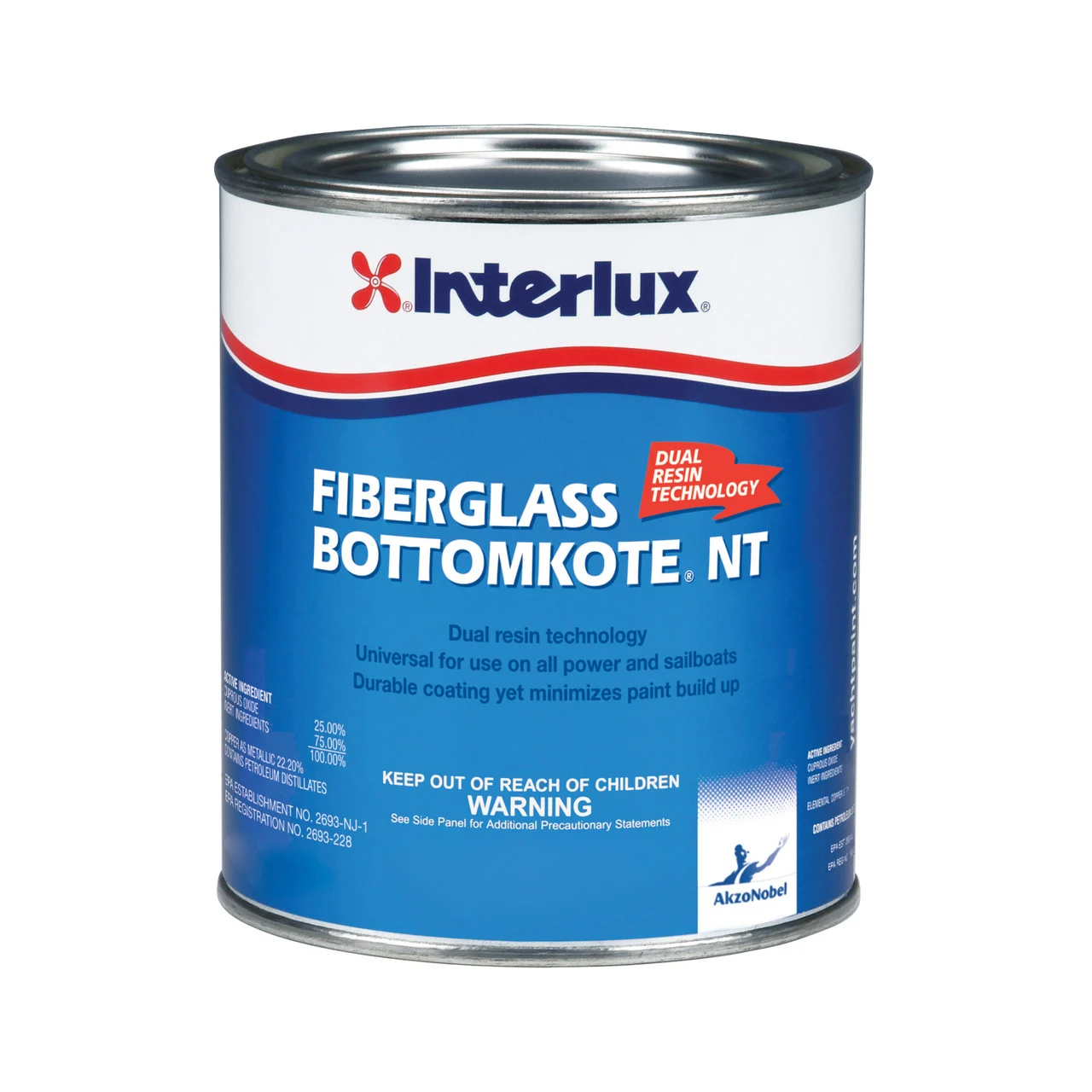 Interlux YBB369/1 Fiberglass Bottomkote NT Antifouling Paint - Blue, Gallon - YBB369/1