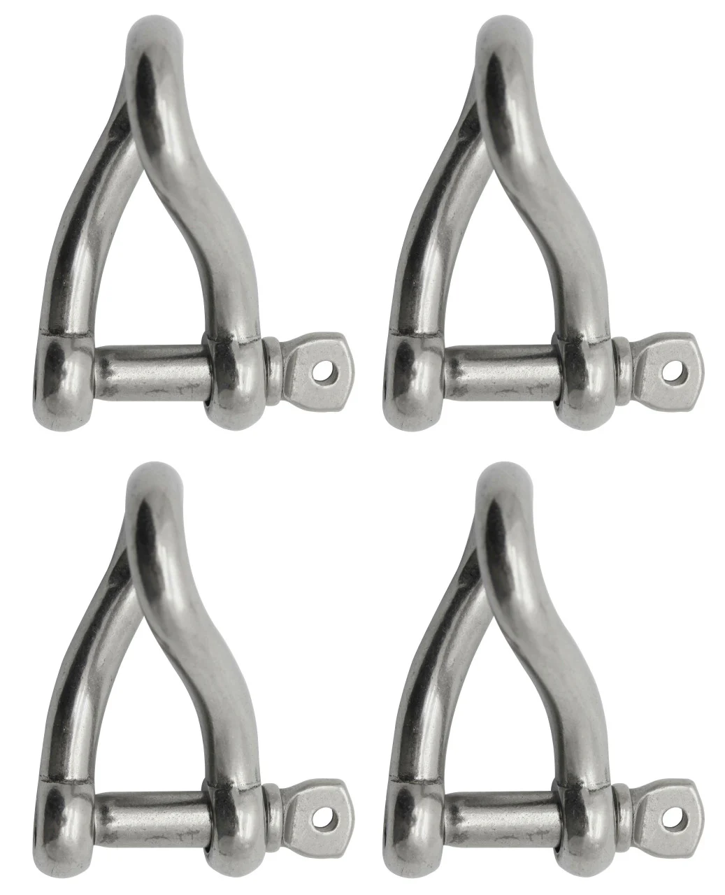 Extreme Max 3006.8219.4 BoatTector Stainless Steel Twist Shackle - 3/8", 4-Pack - 3006.8219.4
