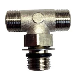 Uflex Boss Style T-Fitting - Nickel - Orb 6 To 3/8" Comp