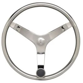Uflex - V46 - 13.5" Stainless Steel Steering Wheel W/Speed Knob