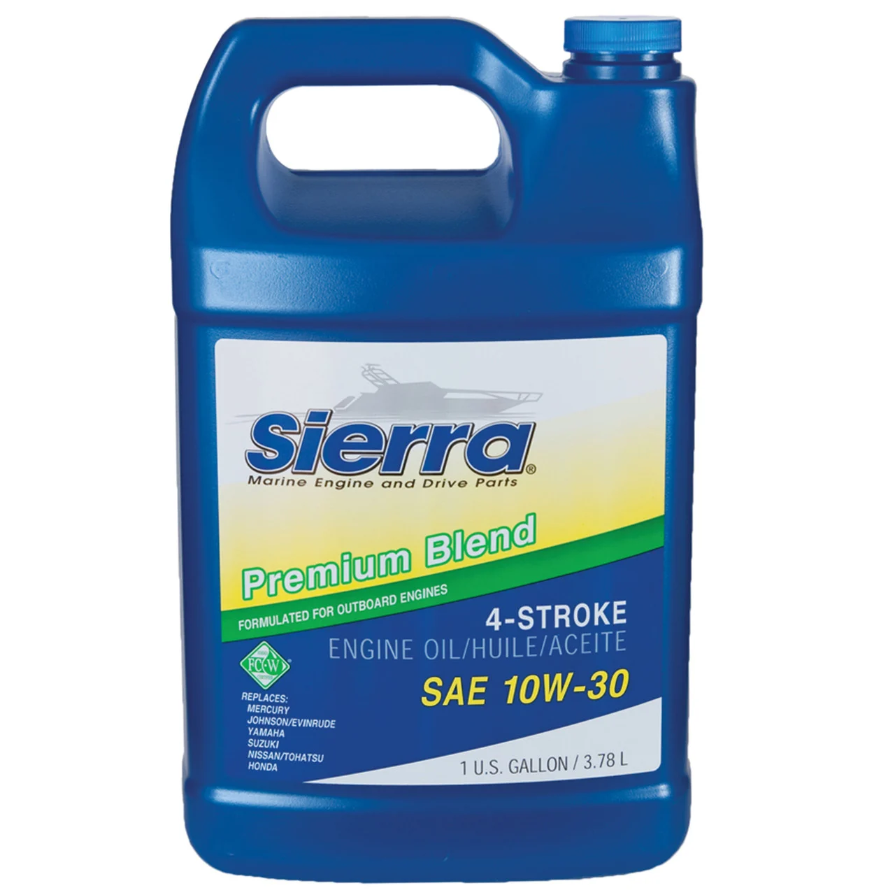 Sierra 18-9420-3 10W-30 FC-W 4-Stroke Marine Outboard Oil - Gallon - 18-9420-3