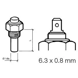 Veratron Engine Oil Temperature Sensor - Single Pole, Common Ground - 50-150 Degreec/120-300 Degreef - 6/24v - M14 X 1.5 Thread