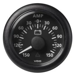 Veratron 52mm (2-1/16") Viewline Battery Status Gauge -150/+150amp - Black Dial & Bezel