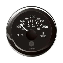 Veratron 52mm (2-1/16") Viewline Water Temperature Gauge - 100-250 Degreef - Black Dial & Bezel