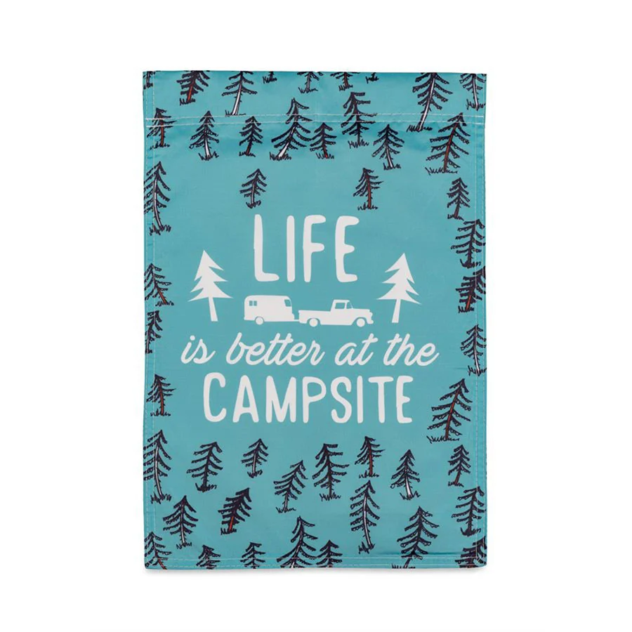 Camco 53308 Garden Flag - 12" x 18", Life is Better at the Campsite RV Sketch Design - 53308