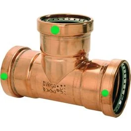 Viega Propress 2-1/2" Copper Tee - Triple Press Connection - Smart Connect Technology