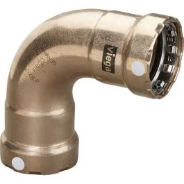 Viega Megapress 3/4" 90 Degree Copper Nickel Elbow - Double Press Connection - Smart Connect Technology