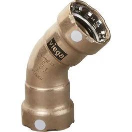 Viega Megapress 3/4" 45 Degree Copper Nickel Elbow - Double Press Connection - Smart Connect Technology