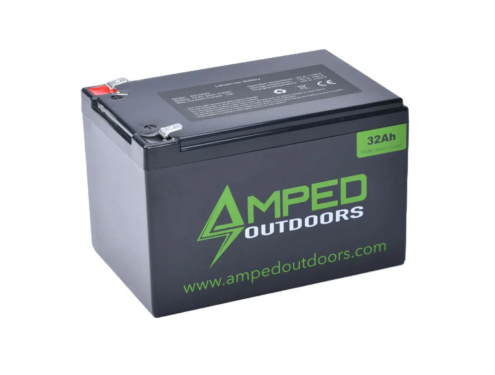 Amped Outdoors Ao4s32 Lithium Battery With 5a Charger - 14.8v / 32ah - AO4S32