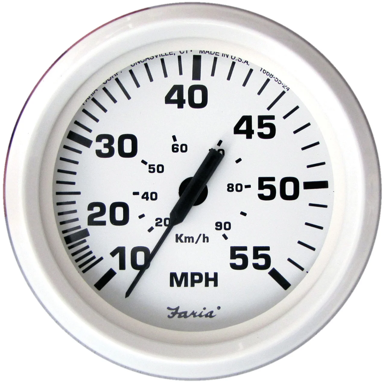 Faria 33112 Dress Speedometer (55 MPH) Pitot - 4", White - 33112