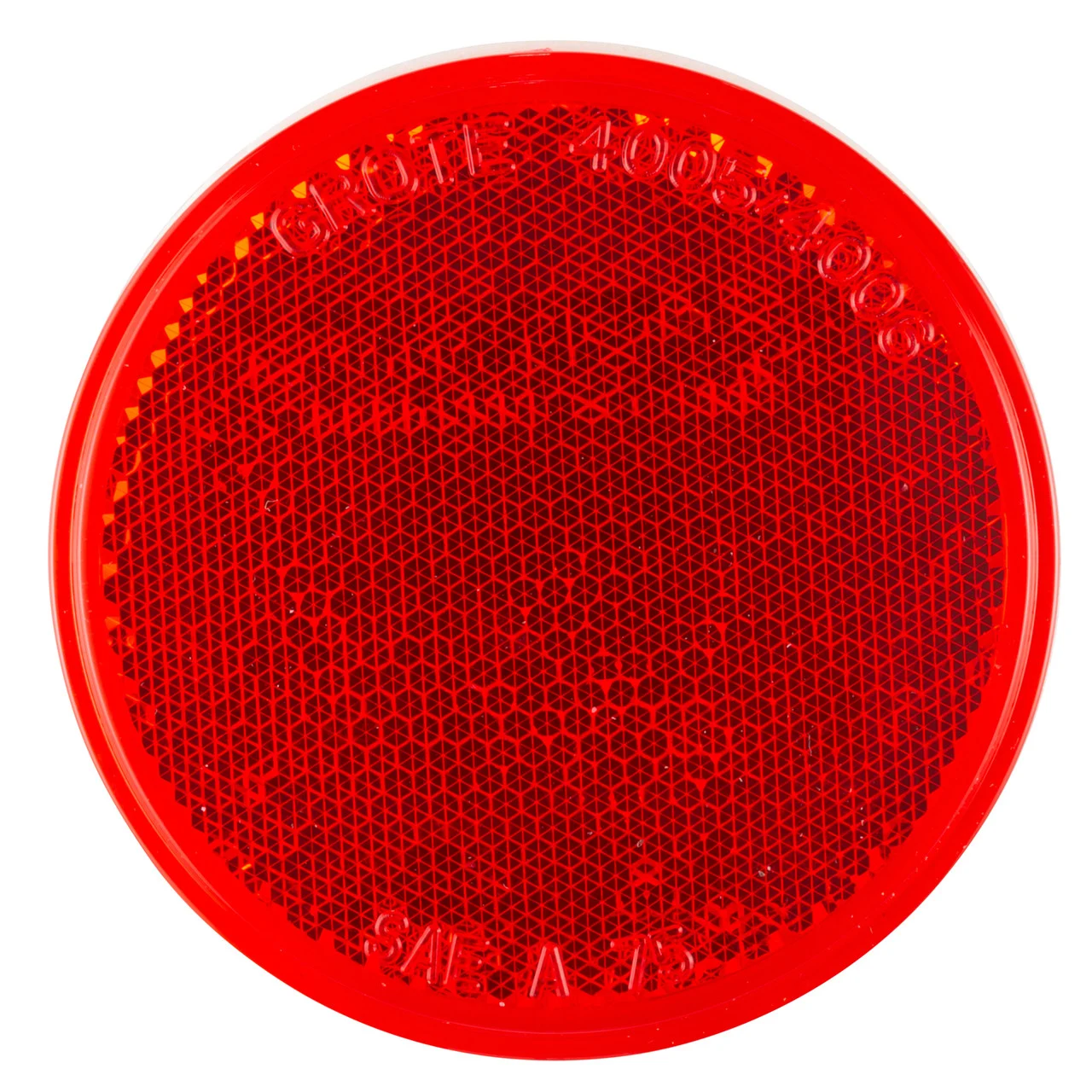 Grote 40052-5 Round Stick-on Reflector - 3", Red (retail Packaging) - 40052-5