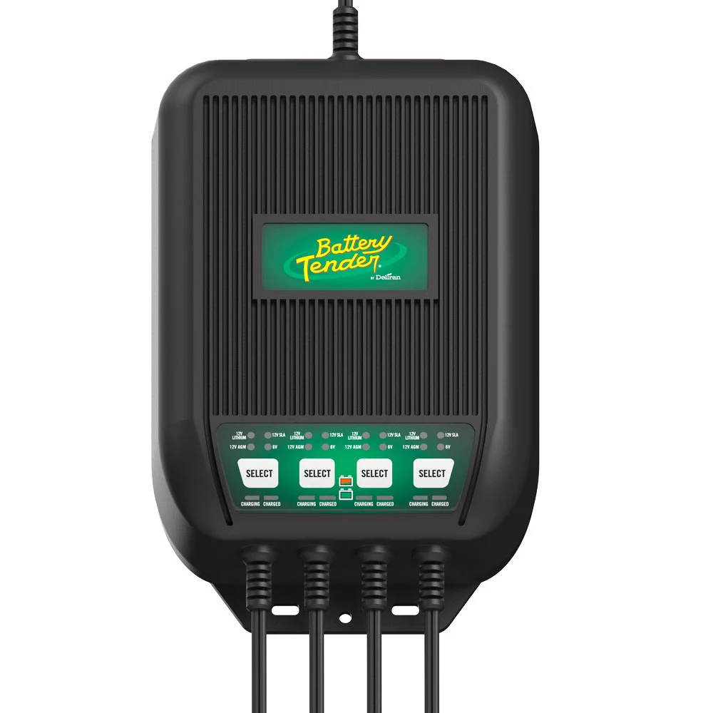 Battery Tender 022-1004-dl-wh Wavecharge 4-bank Selectable 12v Or 6v - 12 Amp Battery Charger - 022-1004-DL-WH