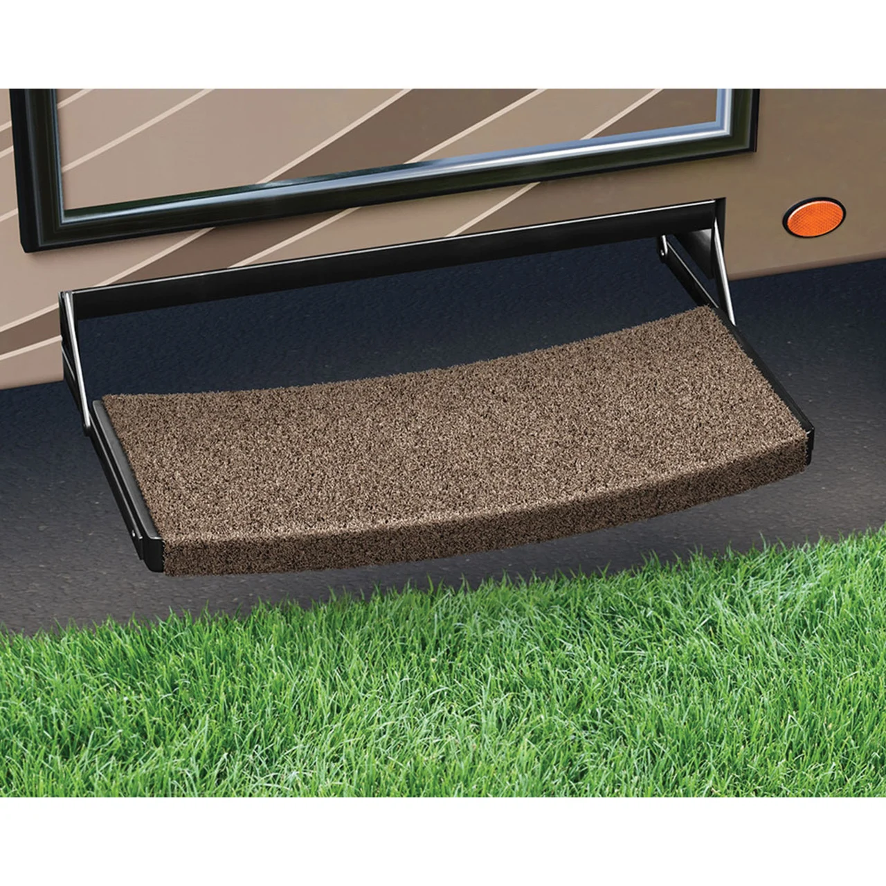 PREST-O-FIT 2-0220 Trailhead Universal RV Step Rug - 22", Buckskin Brown - 2-0220