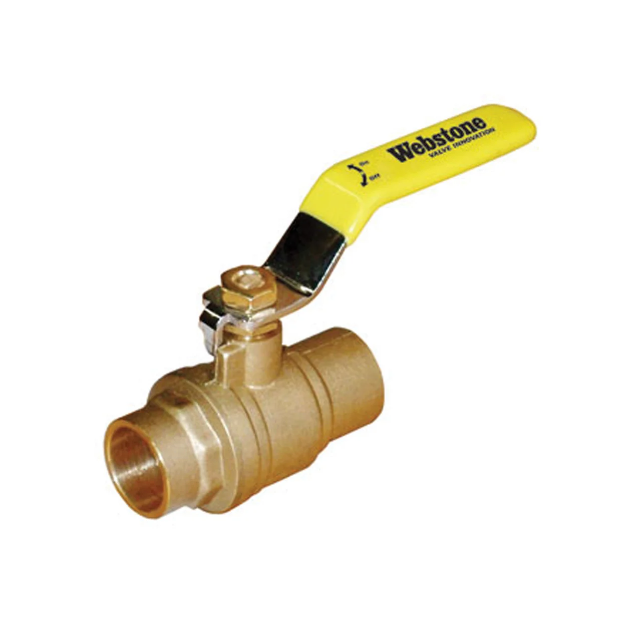 Webstone 51703 Standard Full Port Forged Brass Ball Valve with Chrome Plated Lever Handle - 3/4" Sweat - 51703