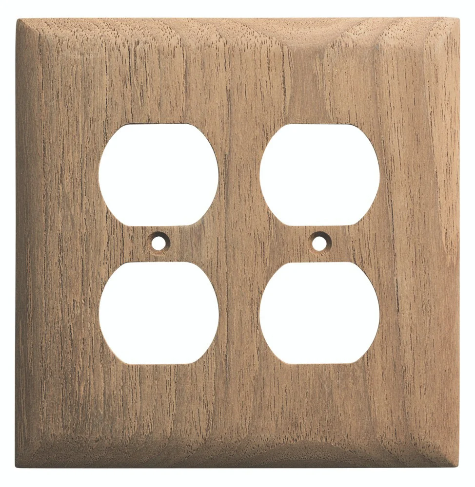Whitecap 60177 Teak Double Duplex Receptacle Cover - 60177