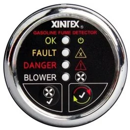 Fireboy-Xintex Gasoline Fume Detector W/Blower Control - Chrome Bezel - 12v