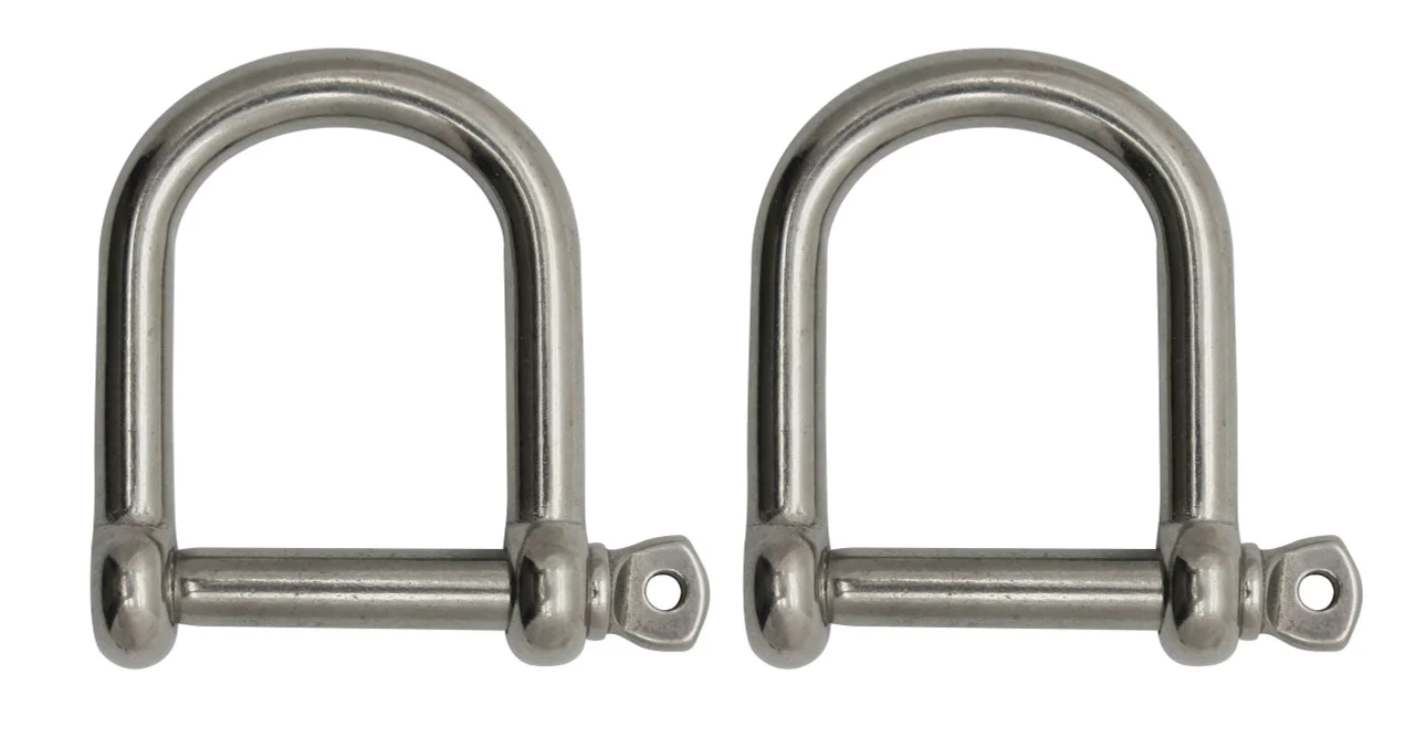 Extreme Max 3006.8228.2 BoatTector Stainless Steel Wide D Shackle - 5/16", 2-Pack - 3006.8228.2