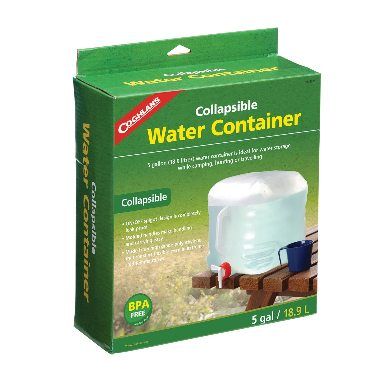Coghlan's 1205 Collapsible Water Container, 5 Gallon - 1205
