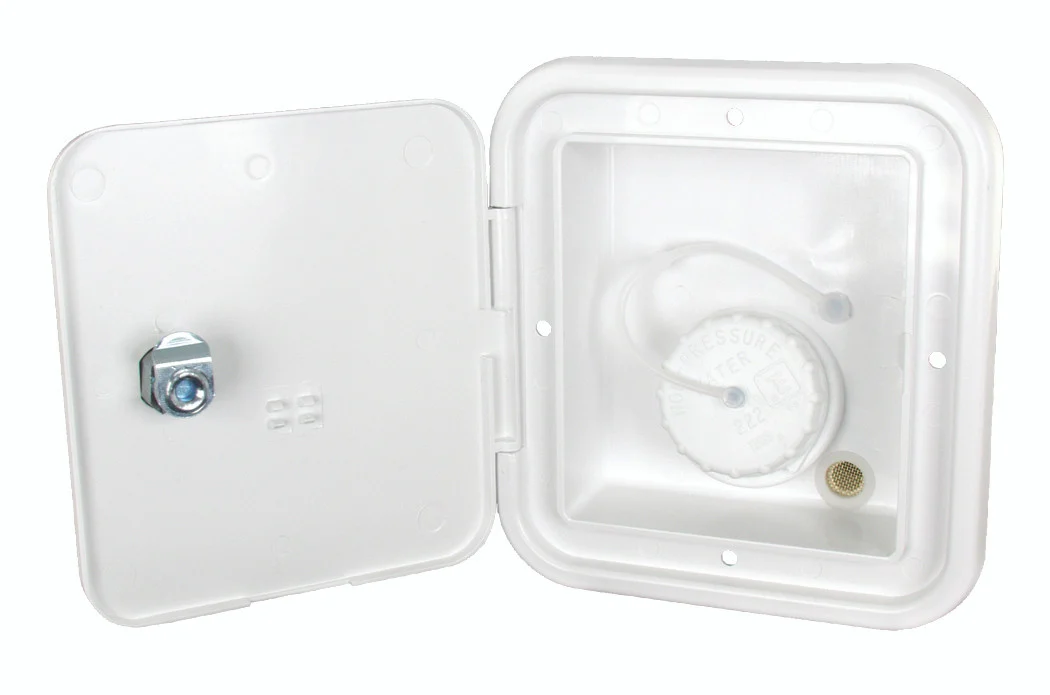 Thetford 94251 Gravity Water Hatch with Keyed Entry - 4-3/4" x 4-1/4" Cutout, Polar White - 94251