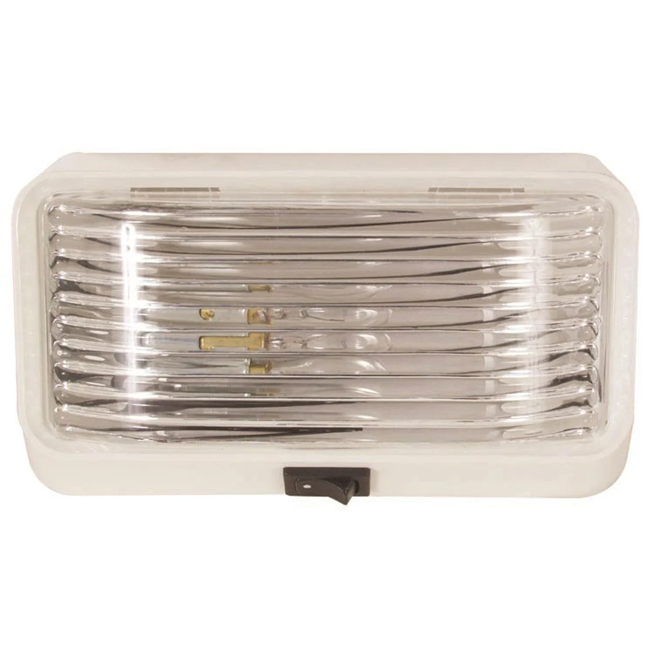 Optronics RVPL3CFS Rectangular Porchlight - Clear, White Housing - RVPL3CFS