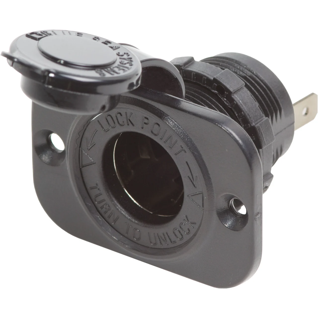 Blue Sea Systems 1011-BBS Dash Socket, 12V - 1011-BSS