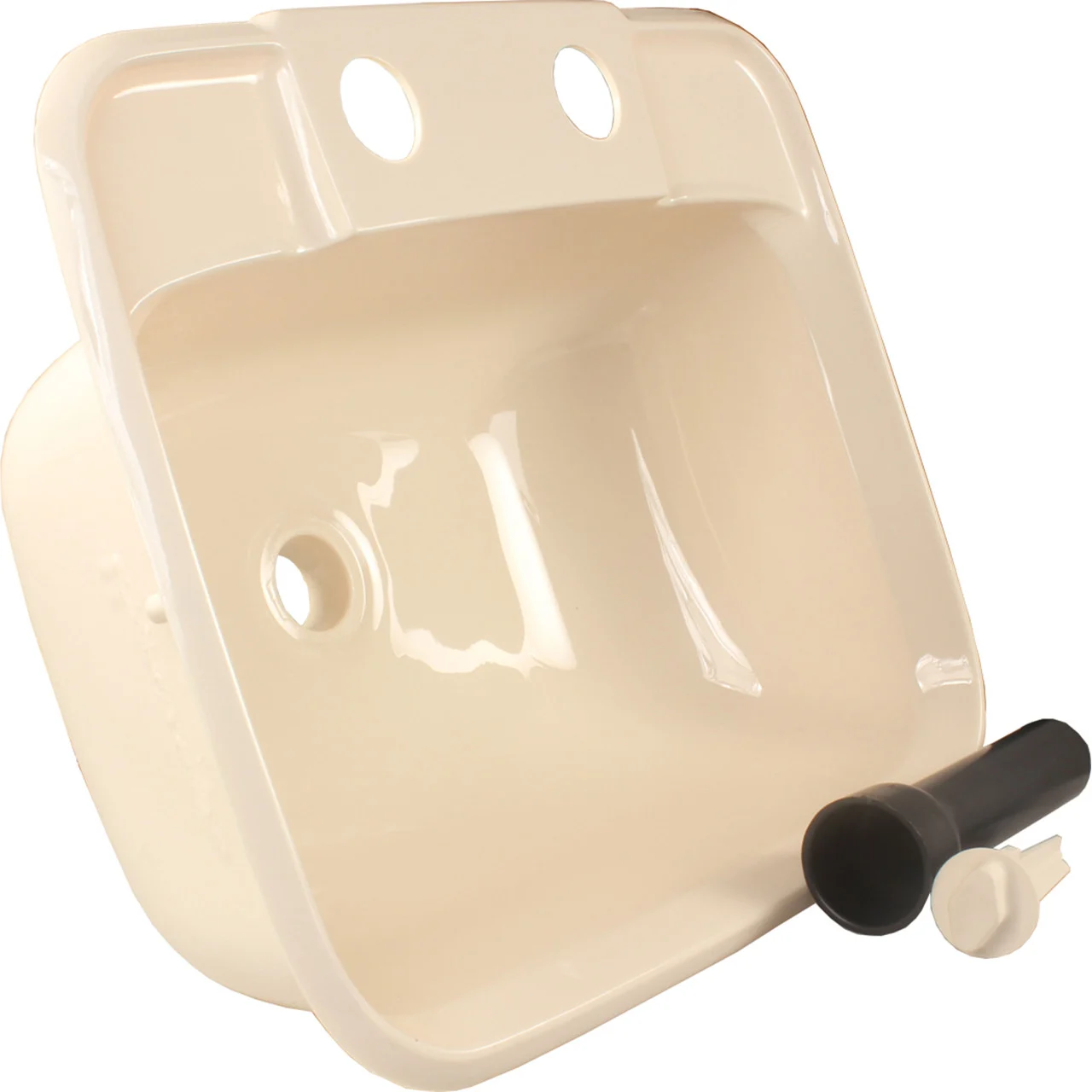 JR Products 95361 Molded Lavatory Sink - Parchment - 95361