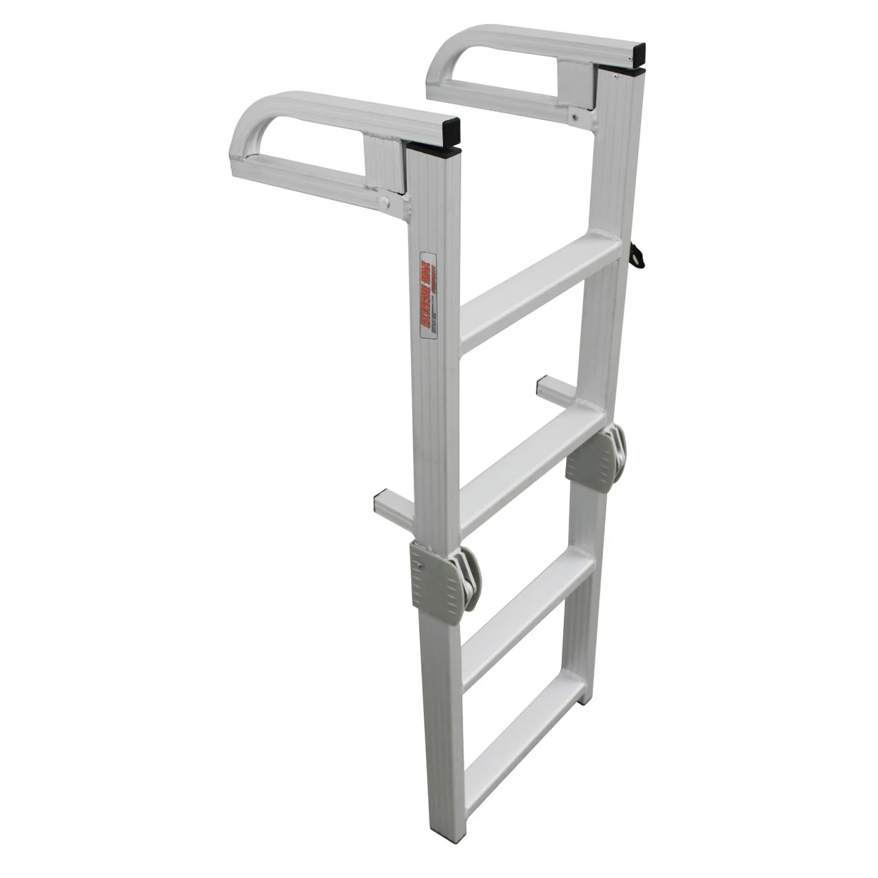 Extreme Max 3005.4089 Aluminum 4-Step Compact Folding Pontoon Boarding Ladder - 3005.4089