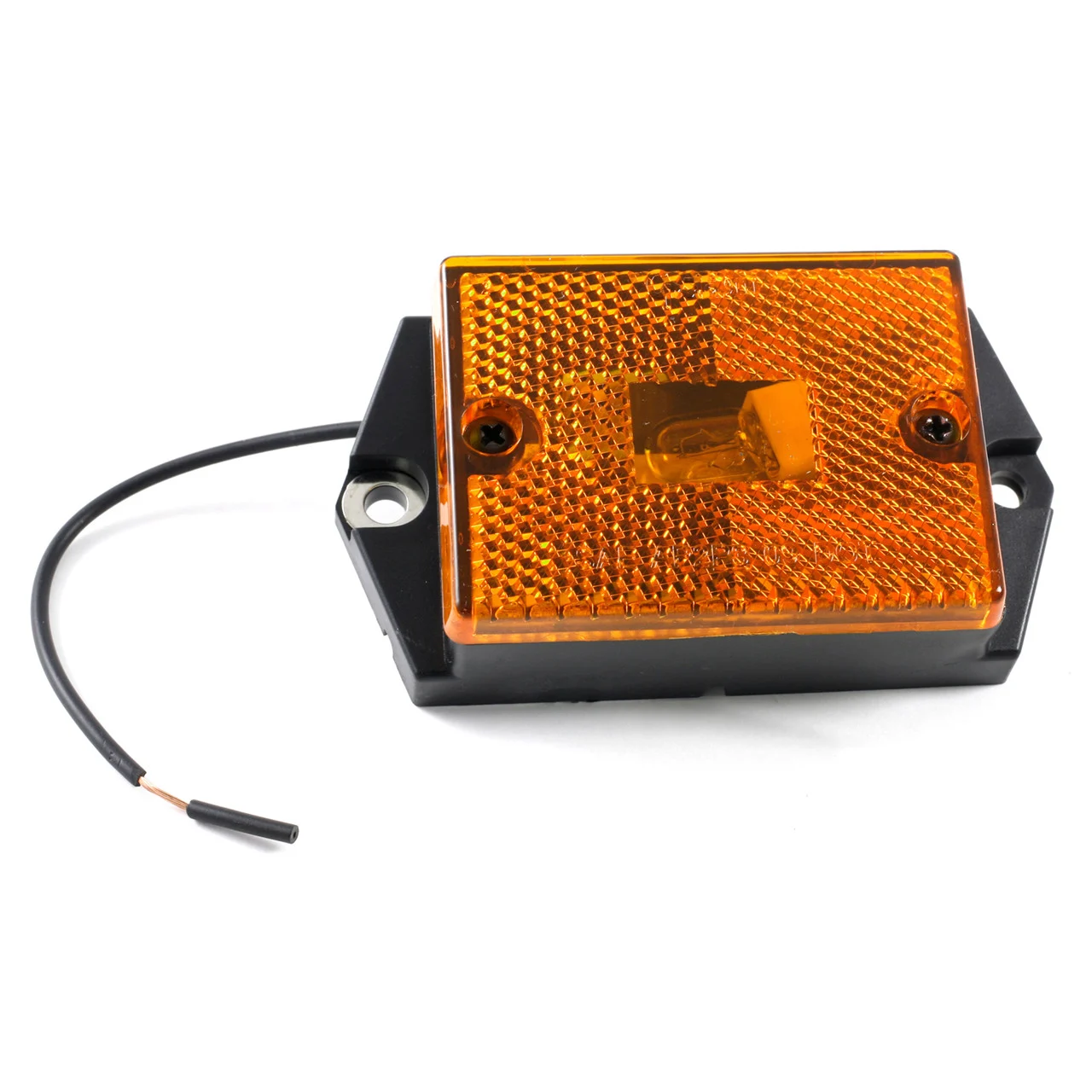 Grote 46393-5 Rectangular Single-bulb Clearance Marker Lights With Built-in Reflector - Amber (retail Packaging) - 46393-5
