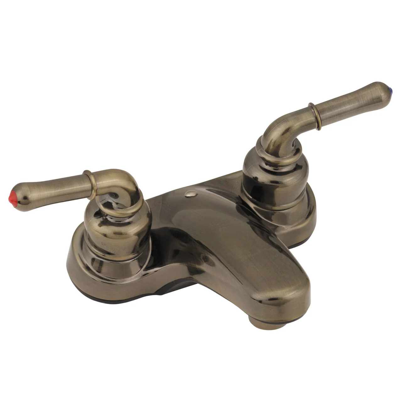 Empire Brass U-YAB77AB RV Bathroom Non-Metallic Faucet with Teapot Handles - 4", Antique Brass - U-YAB77AB