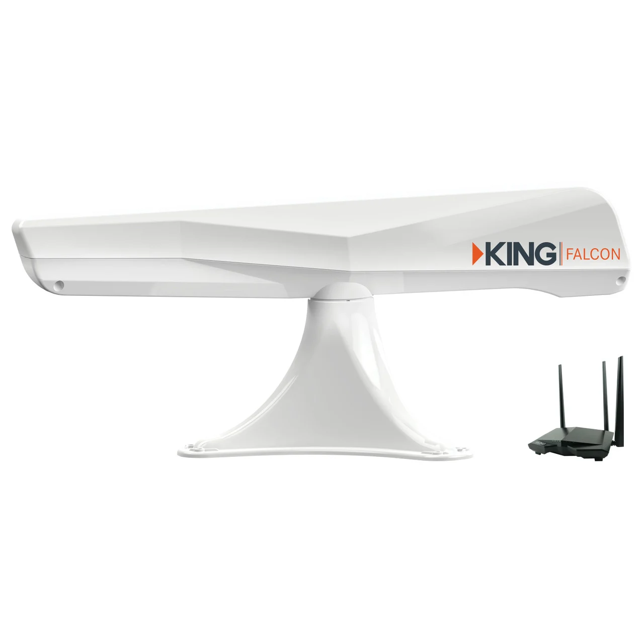 KING KF1000 Falcon Directional Wi-Fi Antenna with KING WiFiMax Router/Range Extender - White - KF1000