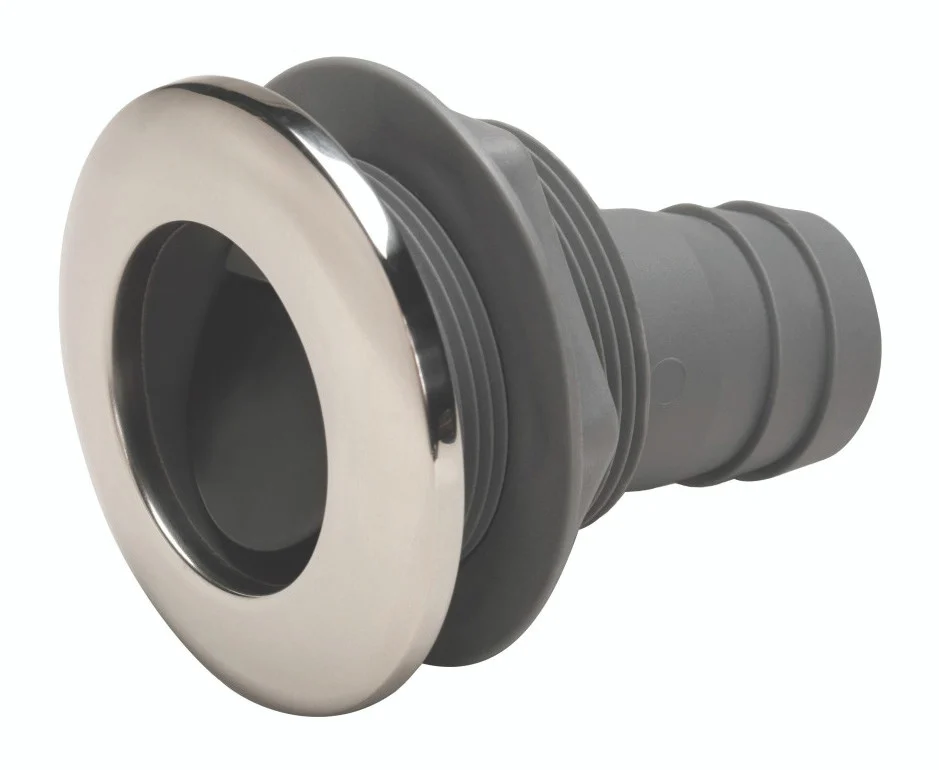 Whitecap 6559 Stainless Steel/Nylon 10° Scupper with Barb - 1-1/2" Hose Size - 6559
